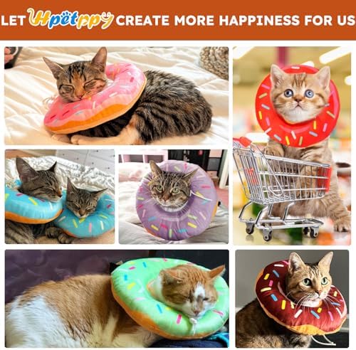 Hpetppy Cat Cone Collar Soft, Cat Recovery Collar for Wound Healing Cute Donut Adjustable Kitten Cones to Stop Licking Comfortable Lightweight Neck Elizabethan Collars for Cats Kittens After Surgery - Image 6