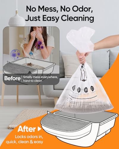180 Pack Cat Litter Box Robot 4/5/3 Waste Bags, Transparent, Pre-Separated - Image 7