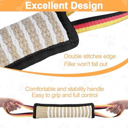 ToLanbbt Dog Tug Toy Dog Bite Jute Pillow Pull Toy with 2 Strong Handles Perfect for Tug of War, Puppy Interactive Play, Tear Resistant Bite Training Toys for Small Medium Large Dogs (Black Flag) - Image 4