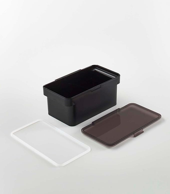 YAMAZAKI Home Tower Airtight Pet Food Storage Container - Cat And Dog Food Holder Bin With Transparent Lid And Handle - Small - Polypropylene - 0.8 Gallons, 3 Liters