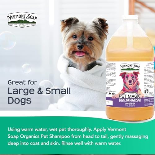 VERMONT SOAP Organic Pet Shampoo, Lavender Natural Dog Shampoo, 64 oz - Image 3