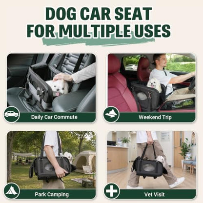 Center Console Dog Car Seat for Small Dogs & Cats Under 15lbs Black - Image 6