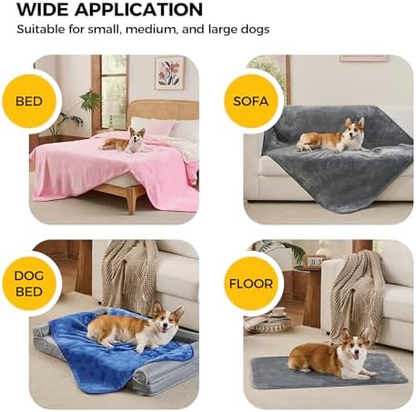 Sunheir Waterproof Dog Blankets for Extra Large Dogs - Cat Blanket Washable for Couch Protection, Soft Sherpa Fleece Puppy Throw Blanket to Prevent Urine Leaks & Protects Furniture, 50"X 60", Pink - Image 5