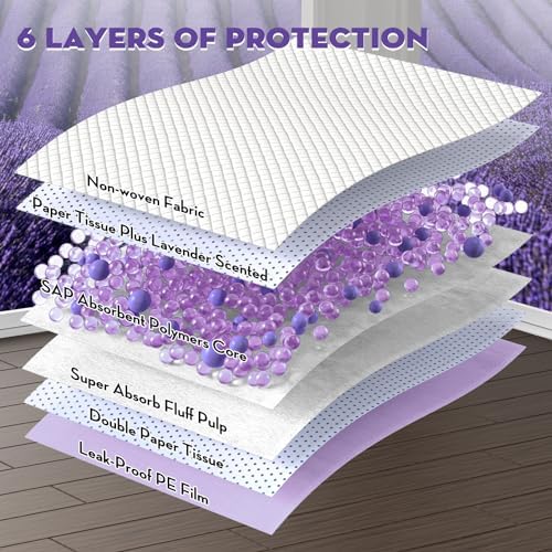 CROCI Puppy Pads with Adhesive Tabs Leak Proof Lavender Scent 28x44in 30Ct - Image 3