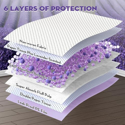 CROCI Puppy Pads with Adhesive Tabs Leak Proof Lavender Scent 28x34in 40Ct - Image 3