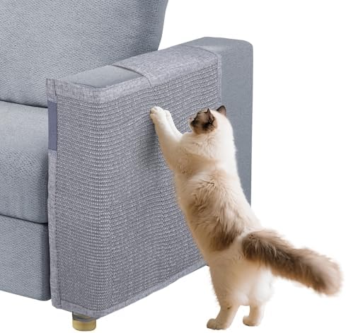 Cat Scratch Couch Protector with Natural Sisal for Protecting Couch Sofa Chair Furniture 23.6" L*19.7" W(Smoke Gray, Left Hand) by Oroonoko