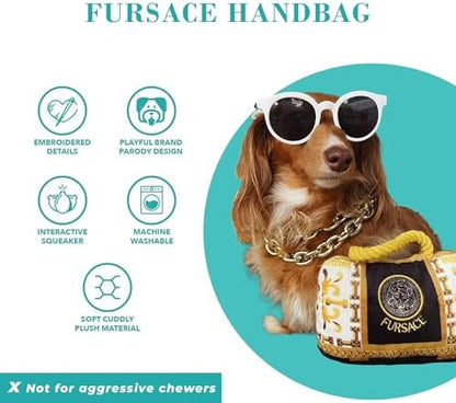 Haute Diggity Dog Fursace Handbag Plush Dog Toy, Designer Parody Chew Toys - Image 4
