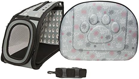 PetLike Airline Approved Pet Carrier Soft Sided Collapsible Travel Bag for Cats & Small Dogs (Grey, Smooth) - Image 2