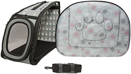 PetLike Airline Approved Pet Carrier Soft Sided Collapsible Travel Bag for Cats & Small Dogs (Grey, Smooth) - Image 2