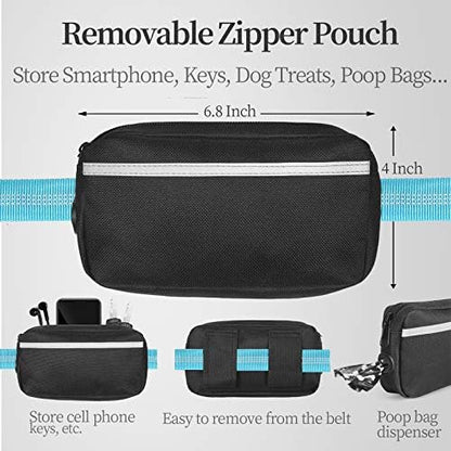 iYoShop Hands Free Dog Leash with Zipper Pouch, Large, 25-120 lbs, Blue - Image 2