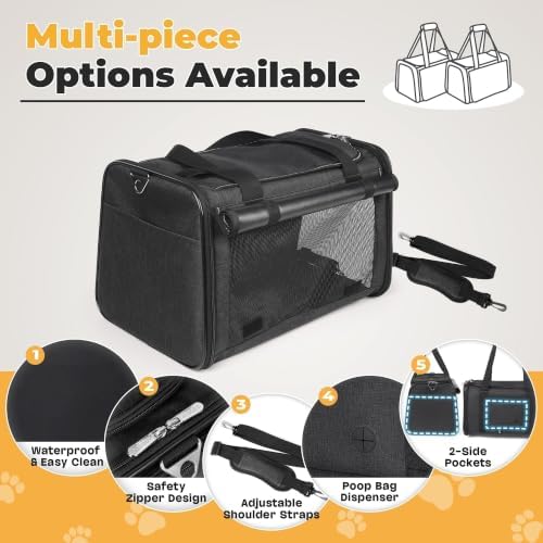 YUDODO 25lbs Cat Carrier Lightproof Soft Sided Pet Carrier for Large Cat - Image 3
