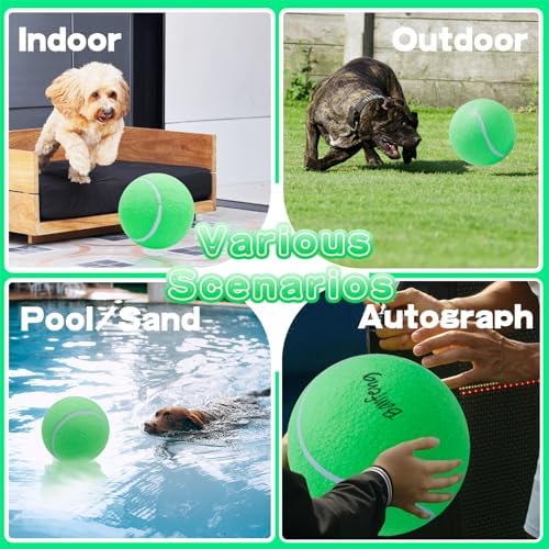 Banfeng Big Tennis Ball for Dogs, Giant Dog Tennis Ball Toy Large Outdoor Sports Gift for Small Medium Large Dog (Green, 9.5 inch) - Image 5