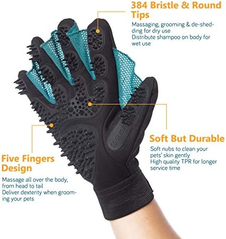 COOLJOB Patented Pet Grooming Gloves with Web, Dog Washing, Bathing, Large - Image 3