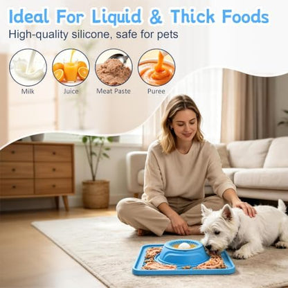 Slow Feeder Dog Bowl & Lick Mat,2-in-1 Dog Lick Bowl with Interactive Rolling Ball for Liquid and Thick Treats,Anti-Slip Dog Lick Bowl for Dogs & Cats - Image 3