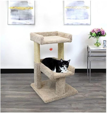 Cat Tree & Play Perch - 20"x20"x32" Large Indoor Cat Tower