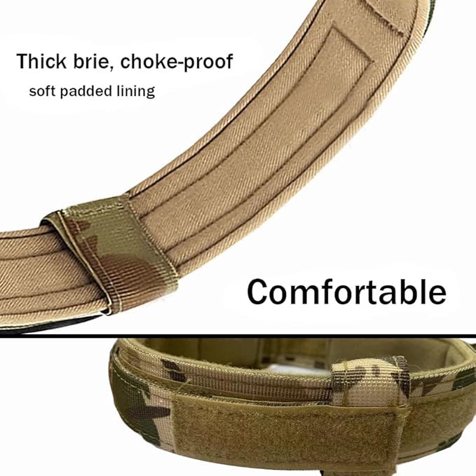 Xqpetlihai Tactical Dog Collar Adjustable Military Nylon Dog Collar with Control Handle and Heavy Duty Metal Buckle for Medium and Large Dogs (Camo,XXL)