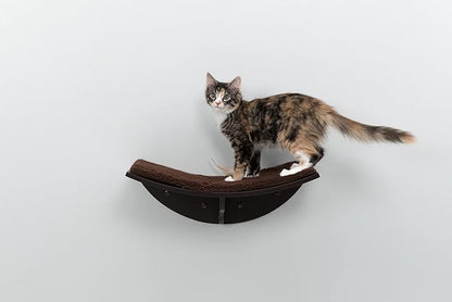 Trixie Lea Wall Mount Perch XXL, Cat Shelf with Soft Plush Cushion Bed, Ideal for Large Cats, 11 x 19-inches, Espresso Brown (44580)