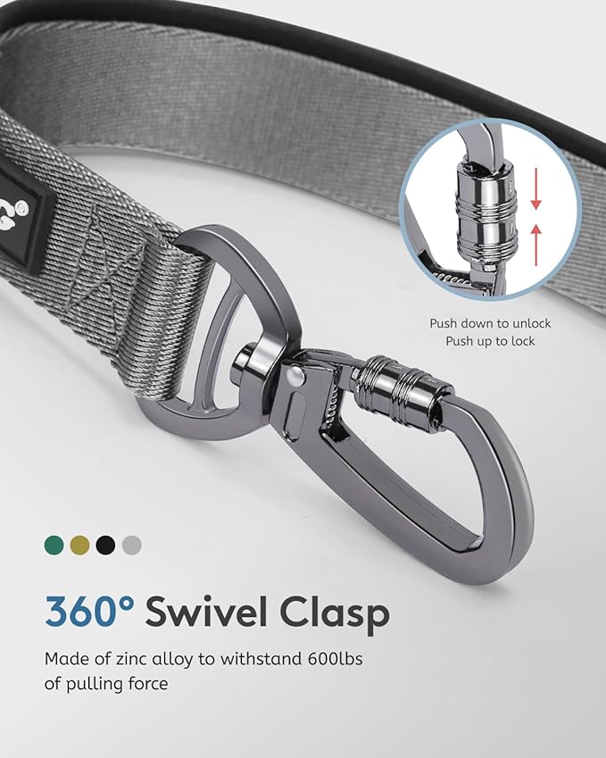 MIDOG Dog Leash with Zipper Pouch,Multifunctional Bungee Leash for Medium to Large Sized Dog Walking