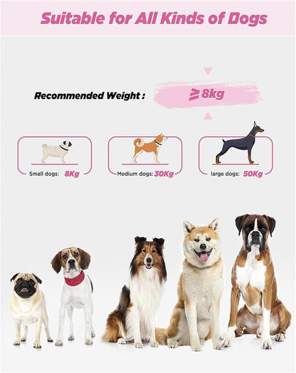 Hands Free Dog Leash, 8.2ft Multifunctional Crossbody Rope with Explosion-Proof Handle and Adjustable Training Hands Free Leash for Medium/Large Dogs Walking,Light Pink
