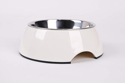 Pet Bowls Stainless Steel Dog Cat Pet Bowl Universal Pet Water and Food Bowls 4 Sizes and 5 Colors Available (M, White)