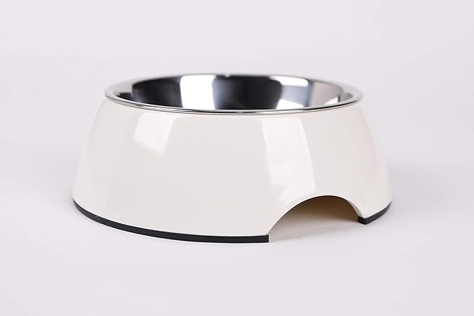 Pet Bowls Stainless Steel Dog Cat Pet Bowl Universal Pet Water and Food Bowls 4 Sizes and 5 Colors Available (S, White)