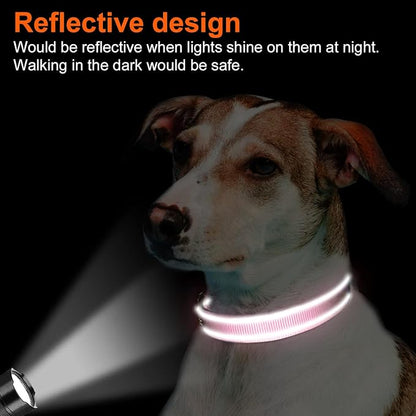 Joytale Reflective Dog Collar, Soft Neoprene Padded, Metal D-Ring, Nylon Pet Collar Adjustable for Small Dogs, Pink, S