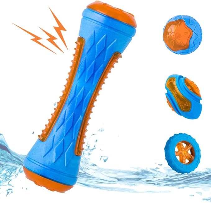 Dog Squeaky Toys, Pool & Beach Toys for Interactive Fetch & Play, TPR