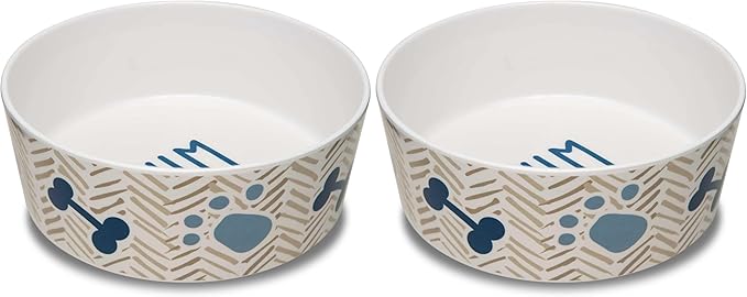 Loving Pets Dolce Moderno Yum Chevron Dog Bowl, Small (Pack of 2)