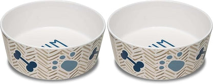 Loving Pets Dolce Moderno Yum Chevron Dog Bowl, Small (Pack of 2)