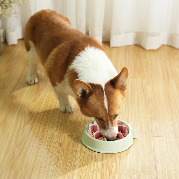 Soft Silicone Anti-Choking Puzzle Slow Feeder Insert, Compatible with Regular Elevated Dog Bowls Slow2.0
