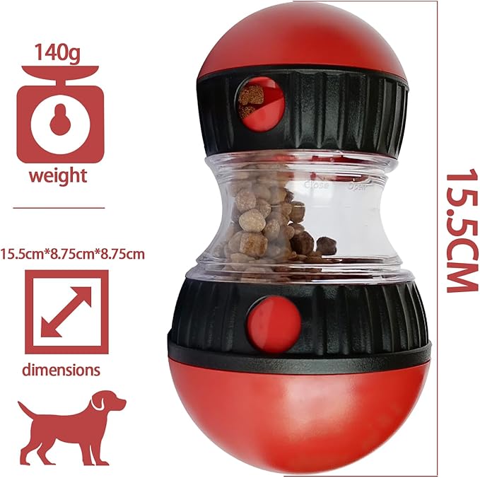 Dog Food Puzzle Toys, Adjustable Dog Treat Dispensing Dogs Toys, Interactive Chase Slow Feeder for Boredom and Stimulating, IQ Training for Small Medium Dogs