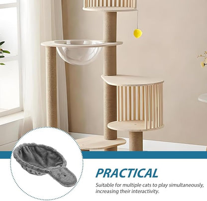 Happyyami Cat Tree Hammock Replacement Soft Deep Basket Hanging Accessory 16.9In Large Cozy Cat Bed for Indoor Tree Tower Comfort and Play