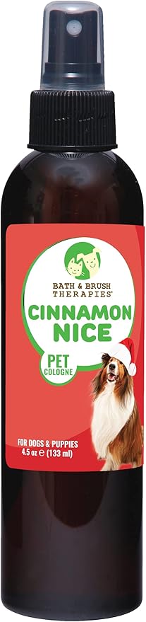 Showseason Animal Products Bath & Brush Therapies® Cinnamon Nice Pet Cologne For Dogs 4.5 oz | Long-Lasting Odor Eliminator | Paraben-Free | Biodegradable & Non-Toxic | Made in USA