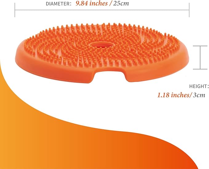 PetDreamHouse Spin Slow Dog Bowl Accessory, Double Sided Lick Mat Insert,Orange