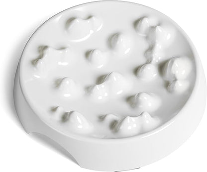 CatGuru Cat Bowls, Whisker Friendly Food Bowl for Indoor Cats, Reliefs Whisker Fatigue, Wide Kitten Dish, Non Slip Pet Dishes, Shallow Pet Plates (Marshmallow, (Pack of 2))