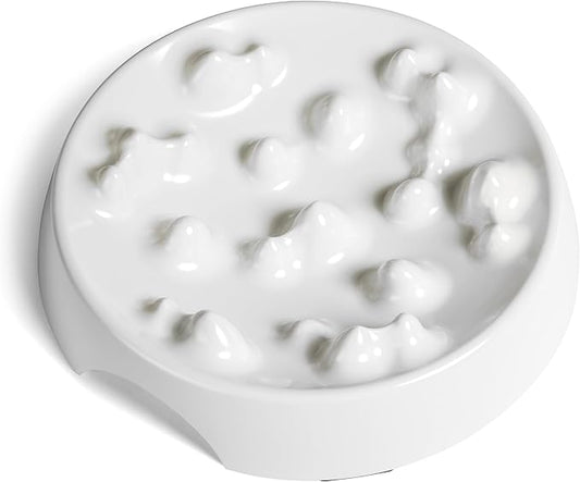 CatGuru Cat Bowls, Whisker Friendly Food Bowl for Indoor Cats, Reliefs Whisker Fatigue, Wide Kitten Dish, Non Slip Pet Dishes, Shallow Pet Plates (Marshmallow, (Pack of 2))