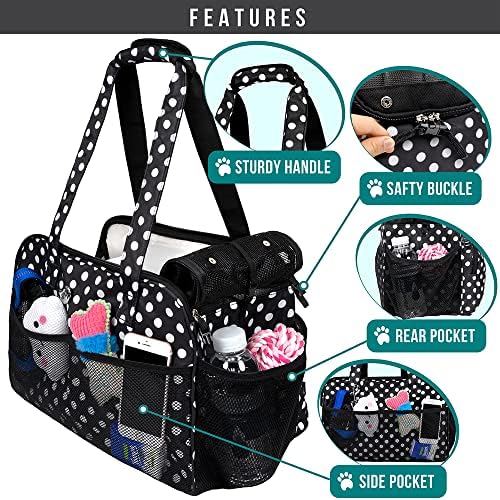 PetAmi Small Dog Purse Carrier, Airline Approved Soft Sided Tote, Polka Dot - Image 4
