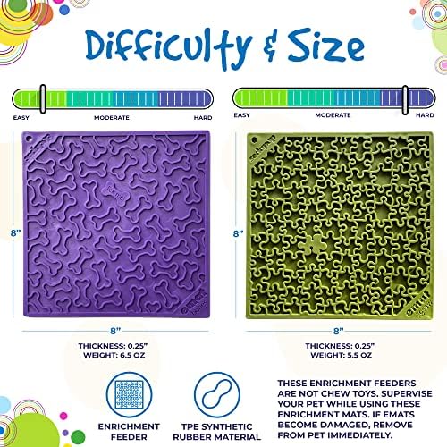 SodaPup Purple Bones & Green Jigsaw eMat Bundle – Durable Lick Mat Feeder Made in USA from Non-Toxic, Pet-Safe, Food Safe Rubber for Avoiding Overfeeding, Digestive Health, Calming, & More - Image 5