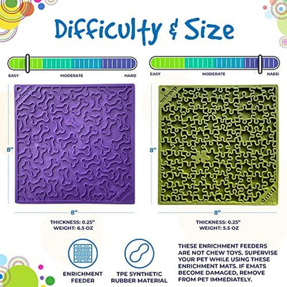 SodaPup Purple Bones & Green Jigsaw eMat Bundle – Durable Lick Mat Feeder Made in USA from Non-Toxic, Pet-Safe, Food Safe Rubber for Avoiding Overfeeding, Digestive Health, Calming, & More - Image 5