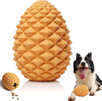Dog Chew Toys Gift - Pine Cone Treat Dispenser for Pet Medium Large Breeds - Durable Interactive Puzzle Toys for Aggressive Chewers to Relieve Boredom Anxiety Birthday Gift