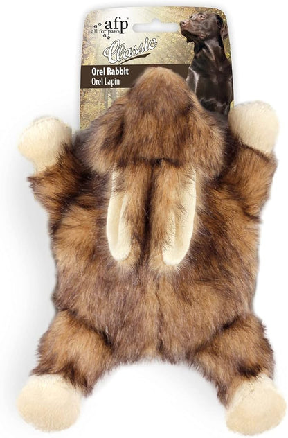 ALL FOR PAWS Orel Rabbit Squeaky Doy Toy, Bunny Dog Toy for Small Medium Large Breed, Puppy Fetch Toy with Squeaker, Plush Chew Dog Toy, 9.8 x 7.5 x 4.3 inches