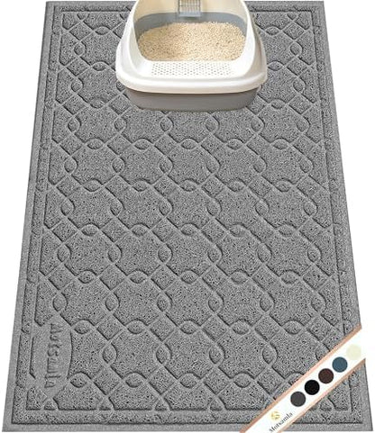 Cat Litter Box Mat, 35" x 24" Large Kitty Litter Trapping Mat Keep Floor Clean, Litter Box Mat Scatter Control, Waterproof, Easy to Clean, Durable Large Size Litter Mats for Floor by Motsamla