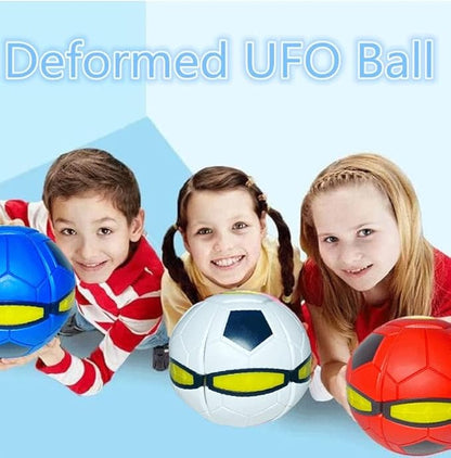 The Doggy Disc Ball for Medium Large Dogs, Portable Creative Flying Saucer Ball Stomp UFO Magic Balls, Decompression Pop Up Dog Toys Balls for Outdoor Sports Gifts (Football Red)