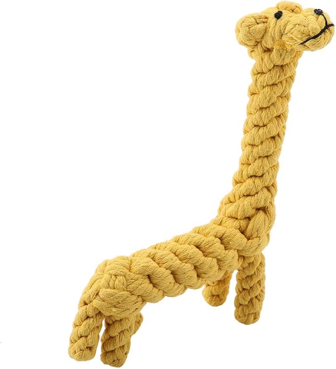 Dog Rope Toy - Cotton Rope Knot Puppy, Pet Puppy Dog Cotton Rope Chew Toys for Teeth Cleaning, Giraffe Design
