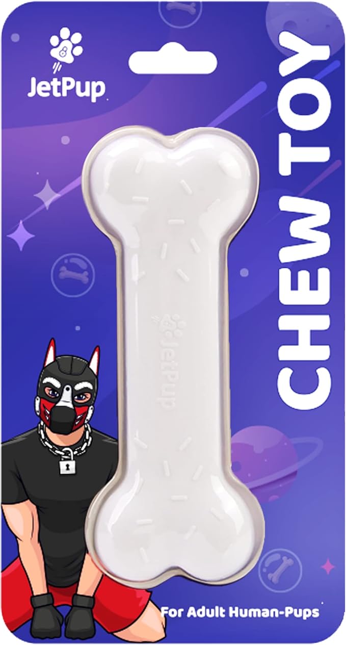 Pup Chew Toy - Bone - Human Grade Chew Toy - Human Pup Play - 100% Food Grade Silicone (White Bone)