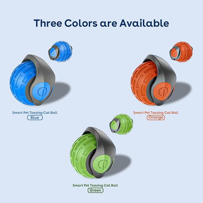 Interactive Cat Toys for Indoor Cats,The 3rd Generation Agile Moving Cat Ball with Elastic Mesh Tail,Automatic Kitten Toys for Bored Indoor Adult Cats,Motion Activated (Orange)
