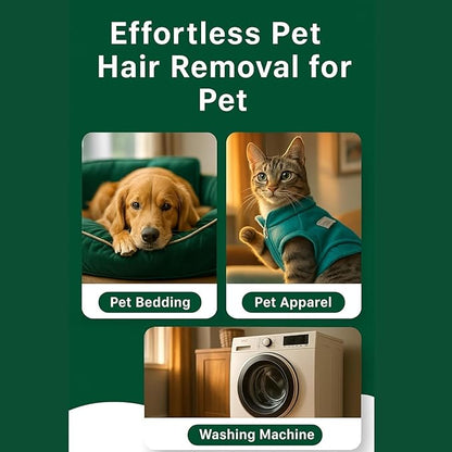 Pet Hair Dissolver For Washing Machine Cleaner, Hair Dissolving Laundry Detergent For Dog And Cat Fur, 96.7% Hair Dissolution, High Efficiency And Septic Safe, HE/Top/Front-Load Compatible, 6 Sachets