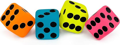 CHIWAVA 4 Pack 1.7" Squeaky Latex Dog Toys Dice Puppy Fetch Interactive Play for Small Dogs