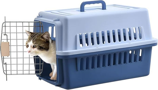 Pets Carrier,Kennel, 23in,Long,Hard-Sided,for Small Dog/Cat up to 20 lb,Suit for Airline/Road Travel (Blue, Large)