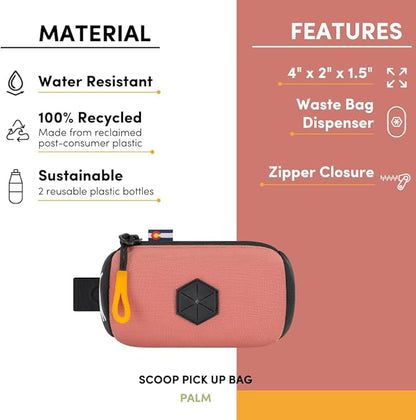 OllyDog Scoop Pick Up | Dog Poop Bag Holder | Lightweight & Water-Resistant Dispenser | Leash Attachment for Hands-Free Carry | Fits Standard Waste Bag Rolls (Desert)